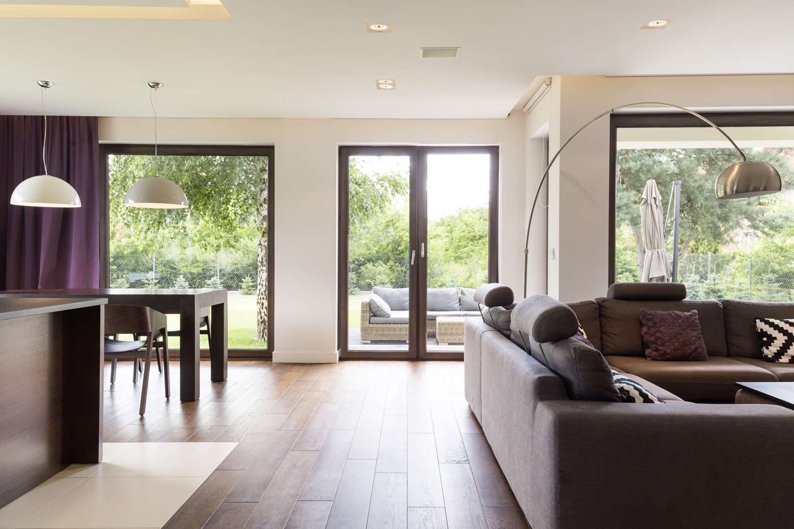 Classically elegant living room with sofa Luxury apartment bay view
